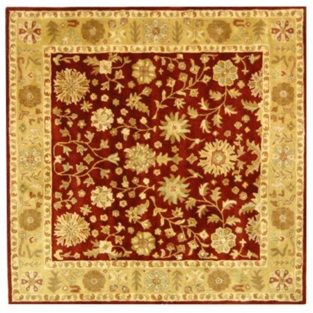SAFAVIEH 6 x 6 ft. Square- Traditional Heritage Red And Gold Hand Tufted Rug HG813A-6SQ